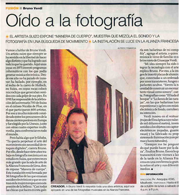 Bruno Verdi et son exposition &quot;Façon de Corps&quot; à la Galerie de l&#039;Alliance Française | Lima Cuzco Arequipa | Pérou | 2007-2008