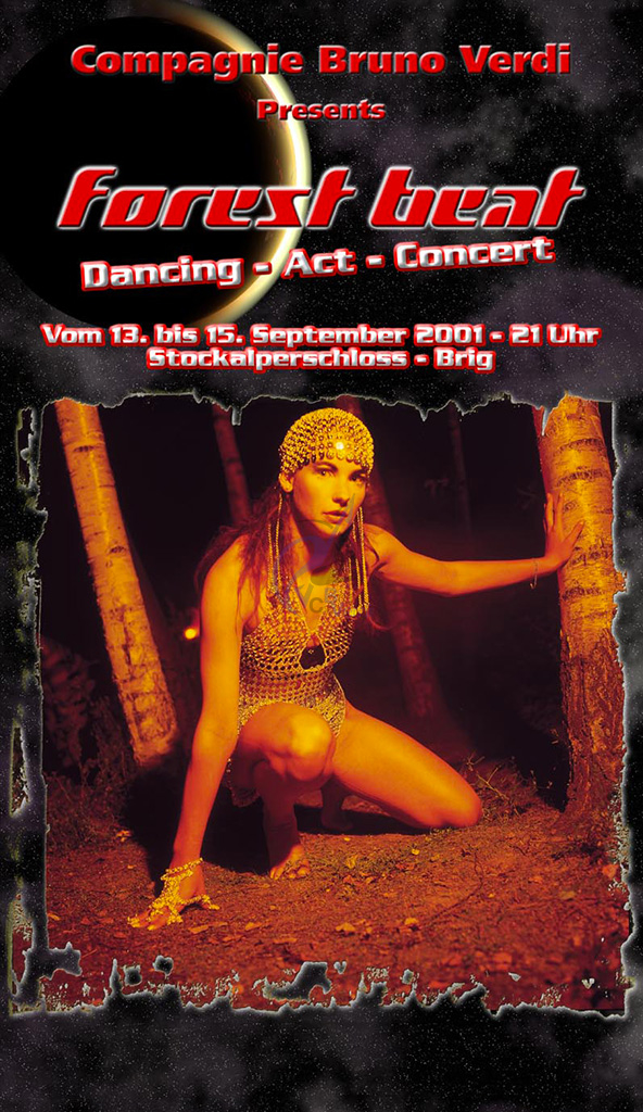 Création de l&#039;affiche de la performance interactive &quot;FOREST BEAT &quot; | © Design et photo Bruno Verdi | 2001
