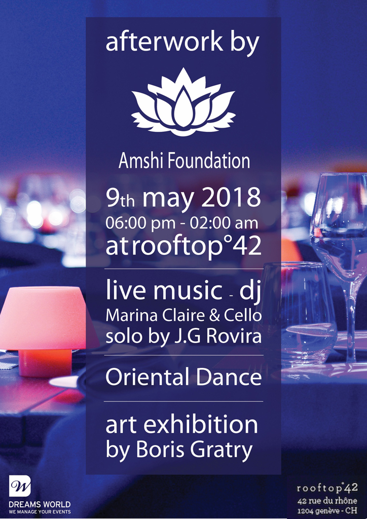 Action de levée de fonds de AMSHI Handicap | Partenaire ROOFTOP 42 | Genève | Participation d&#039;artistes pour le &quot;Programme ESPOIR&quot; d&#039;accès aux soins des enfants handicapés de Nador | 2018